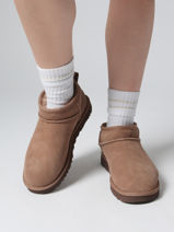 Boots Classic Ultra Mini Uit Leder Ugg Bruin women - 01116109-vue-porte